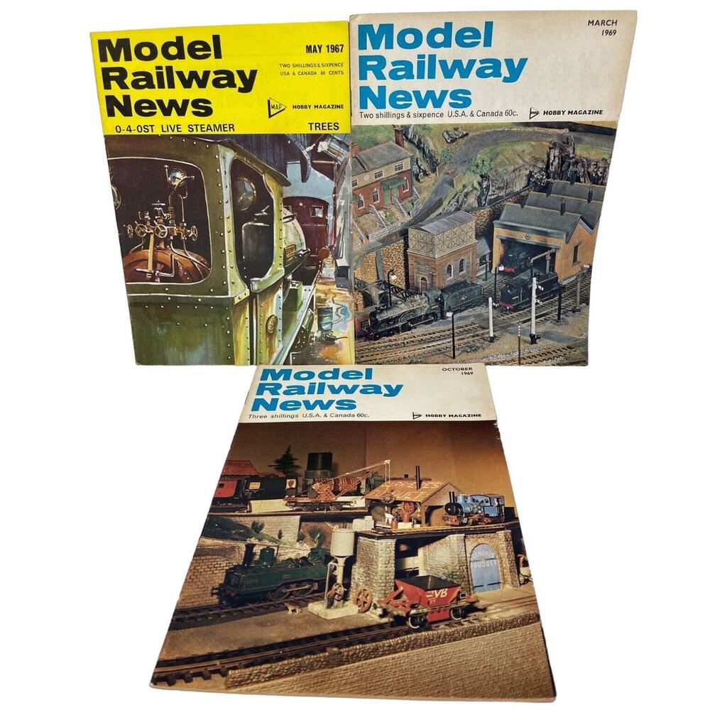 Model Railway News Hobby Magazine Lot of 3‎ May 1967 March 1969 October 1969